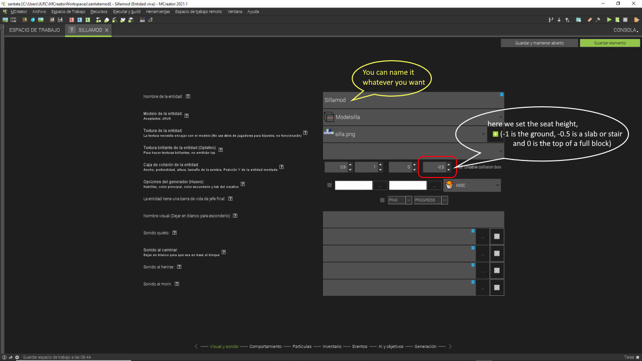 entity  parameters