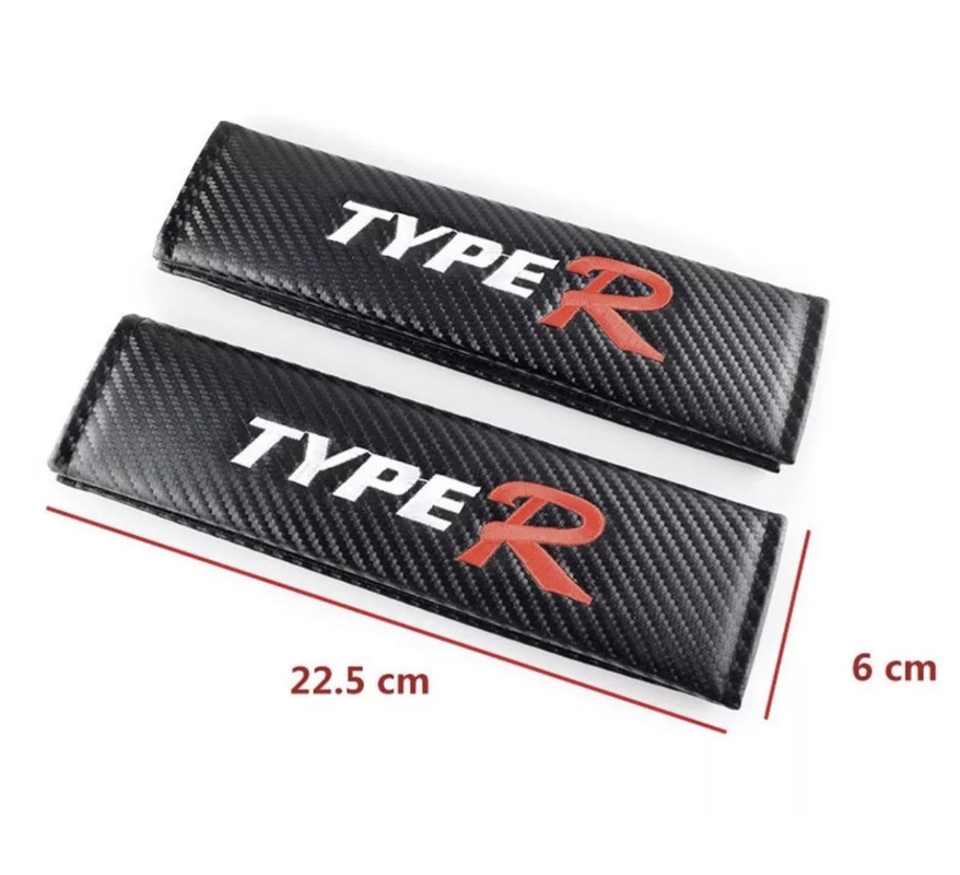 Details About 2 X Type R Carbon Seat Belt Covers Cushion Pads Civic Integra Honda