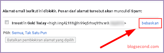 Cara Melepas Pemblokiran pada Suatu Alamat Email