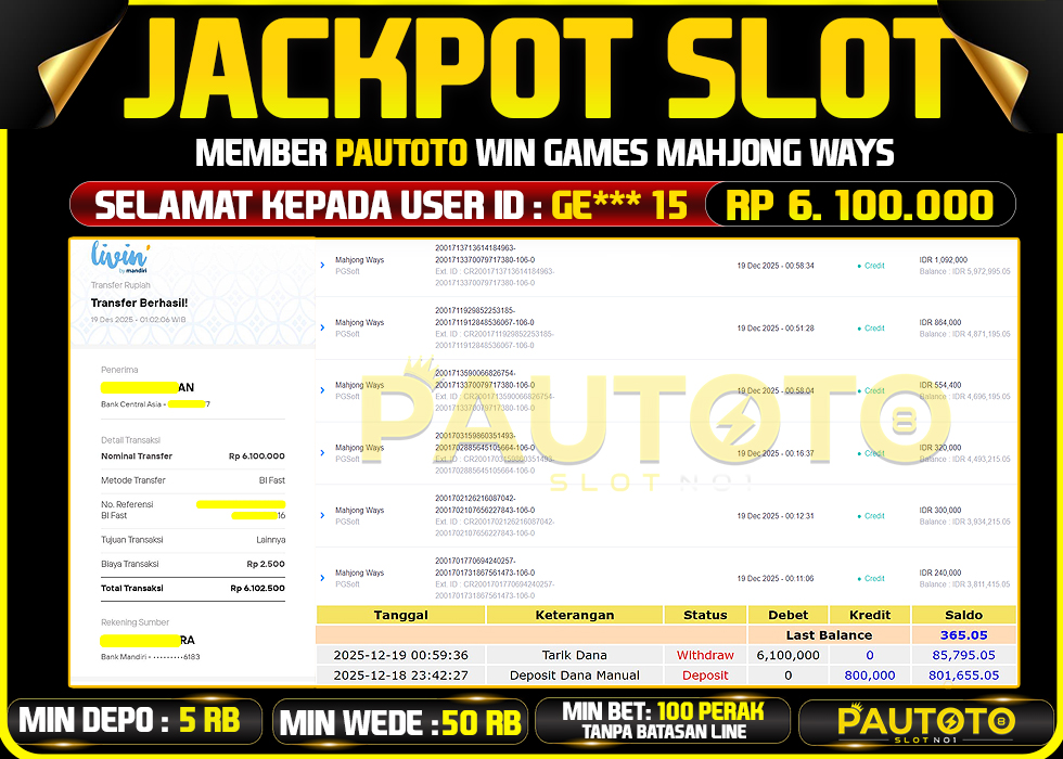 BUKTI JACKPOT LUNAS PAUTOTO