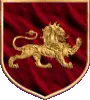An image of a red and gold medieval banner