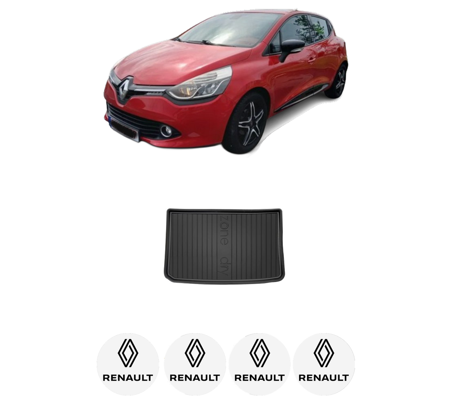 Tavita Portbagaj RENAULT CLIO IV (BH_) din 2012-2021, Protectie Portbagaj Auto, 4x Stickere auto cu RENAULT