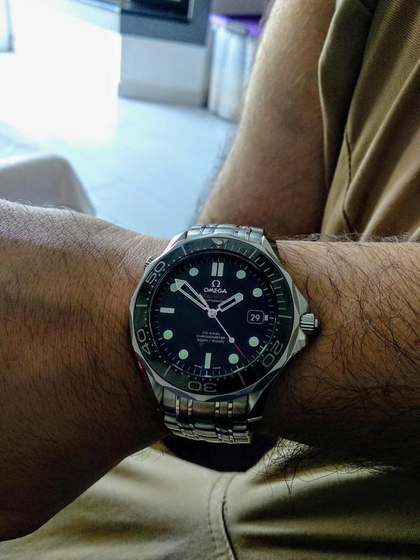 omega seamaster wrist