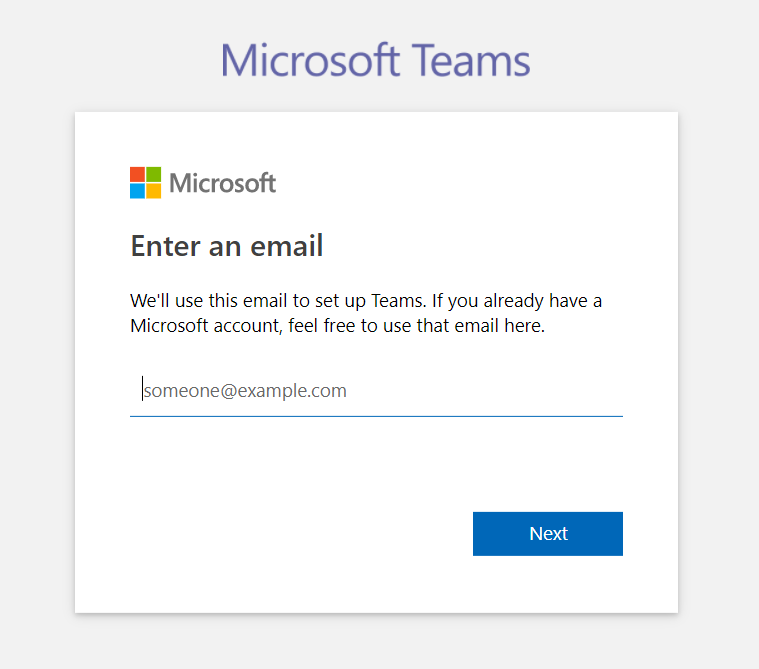 Enter your personal Microsoft account Email or the email provided by the school to sign in