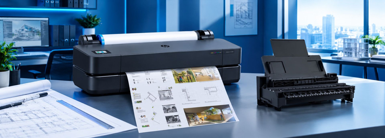 Plotter HP DesignJet T230 com Alimentador Autom�tico de Folhas acoplado