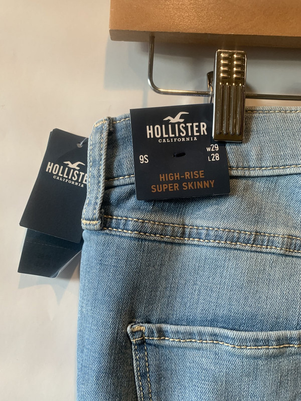 HOLLISTER CALIFORNIA HIGH RISE SUPER SKINNY DENIM JEANS 9S 29W 28L