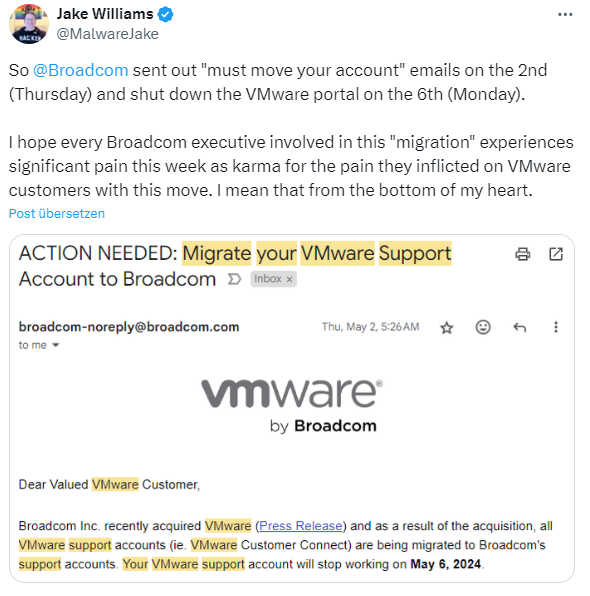 VMware to Broadcom Portal migration