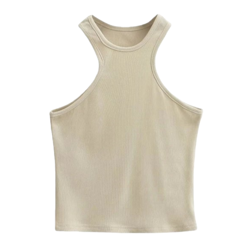 Hollowed-out backless halter top