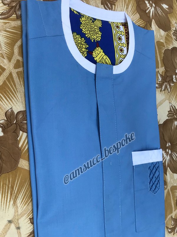 Embroidered Kaftan design by FAWLUX bespoke tailors in Lagos