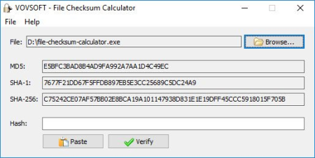 VovSoft File Checksum Calculator 2.1