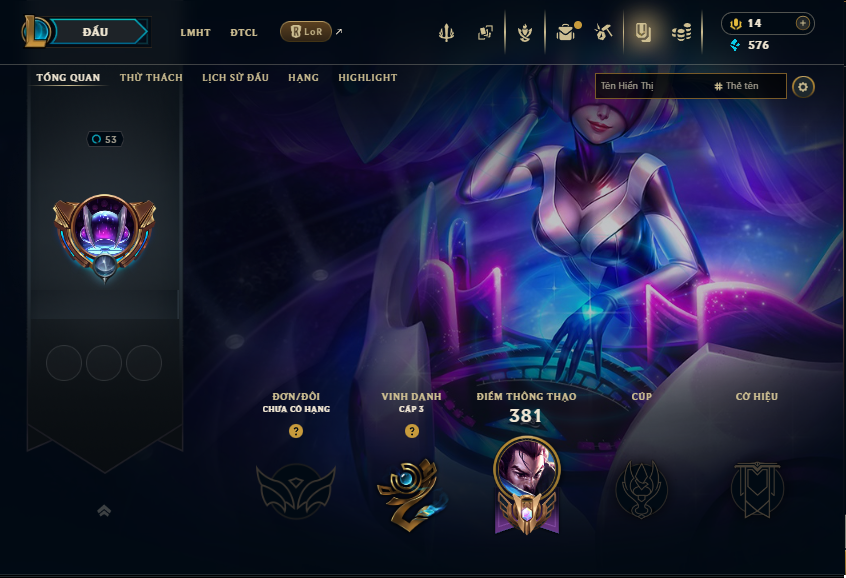 Acc LMHT # - Không Khung