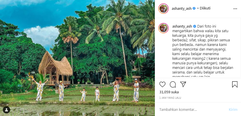 Ashanty bagikan potret keluarga dan singgung soal perbedaan