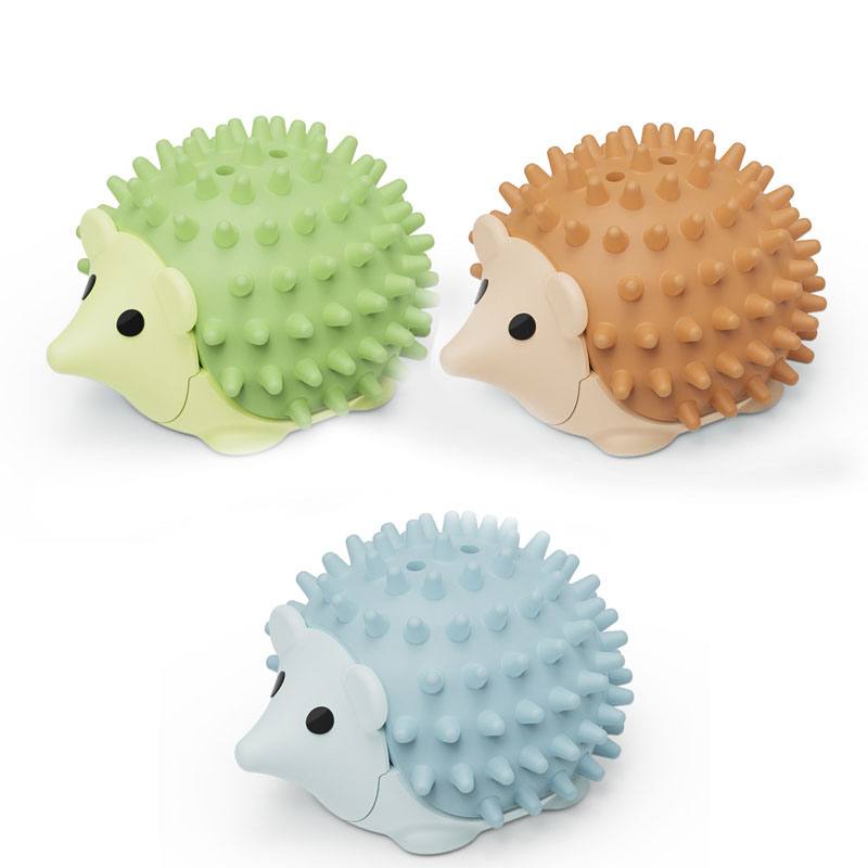 3-Pack Cat Hedgehog Lick Toys – Rotating Catnip Ball Scratcher with Adhesive Mount, ABS Self-Play Wall Toy in Green, Blue & Brown