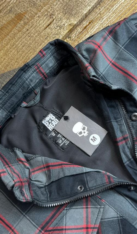 

BOBHEAD R50 Casual Shirt Check Zip Front Skull Detail Biker Streetwear


