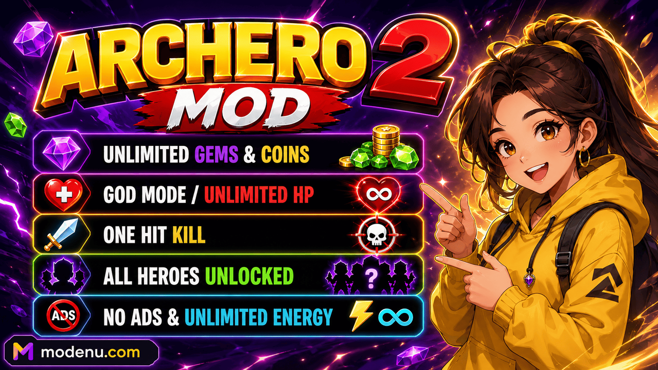 Archero 2 Mod APK 2026 game cover and information banner
