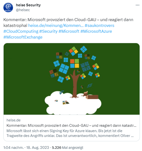 Kommentar zum Microsofts Cloud-Hack