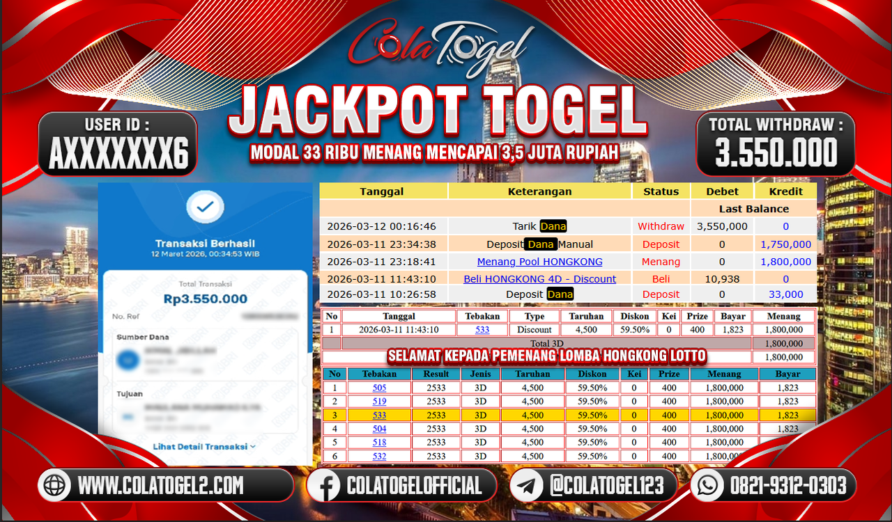 JACKPOT HONGKONG LOTTO!!