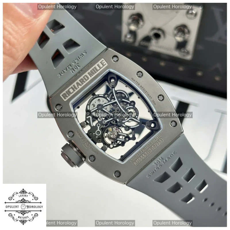 Richard Mille RM055 Bubba Watson Grey Ceramic Replica Watch | High-End Automatic Luxury Timepiece