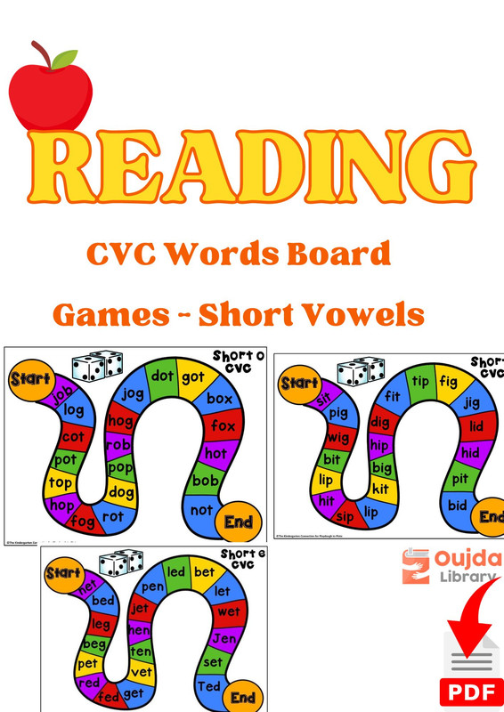 Download CVC Words Board Games - Short Vowels PDF or Ebook ePub For Free with | Oujda Library