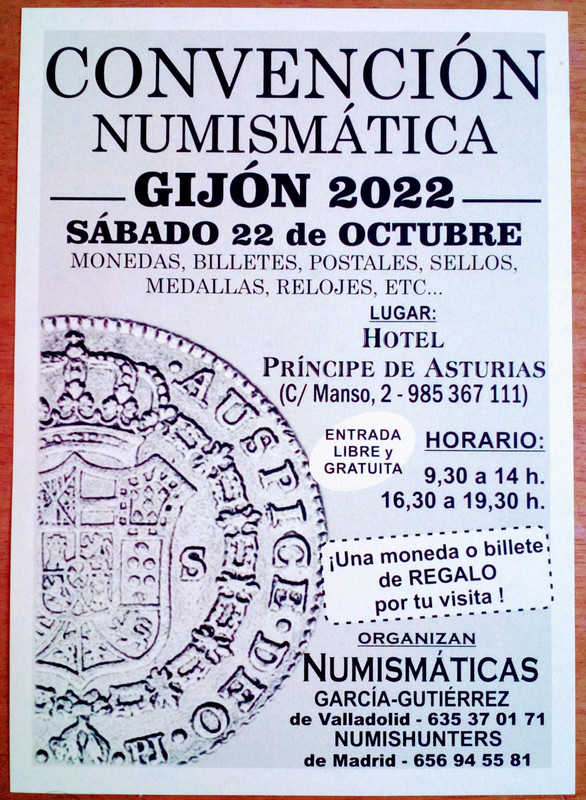 Convención numismática en Gijón. Sábado 22 Octubre 2022 Cartel-conv-Gij-n-amarillo