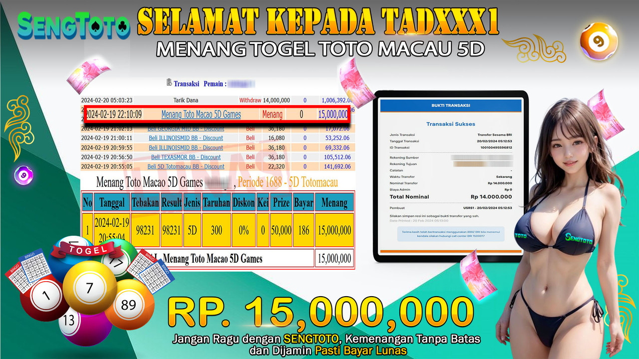 BUKTI PEMBAYARAN TOGEL TOTO MACAU 5D