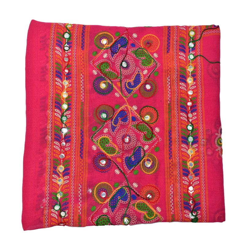 Women's Cotton Dupatta Wrap Stole Mirror Work Embroidery Ethinic Scarves Chunni - Picture 67 of 103