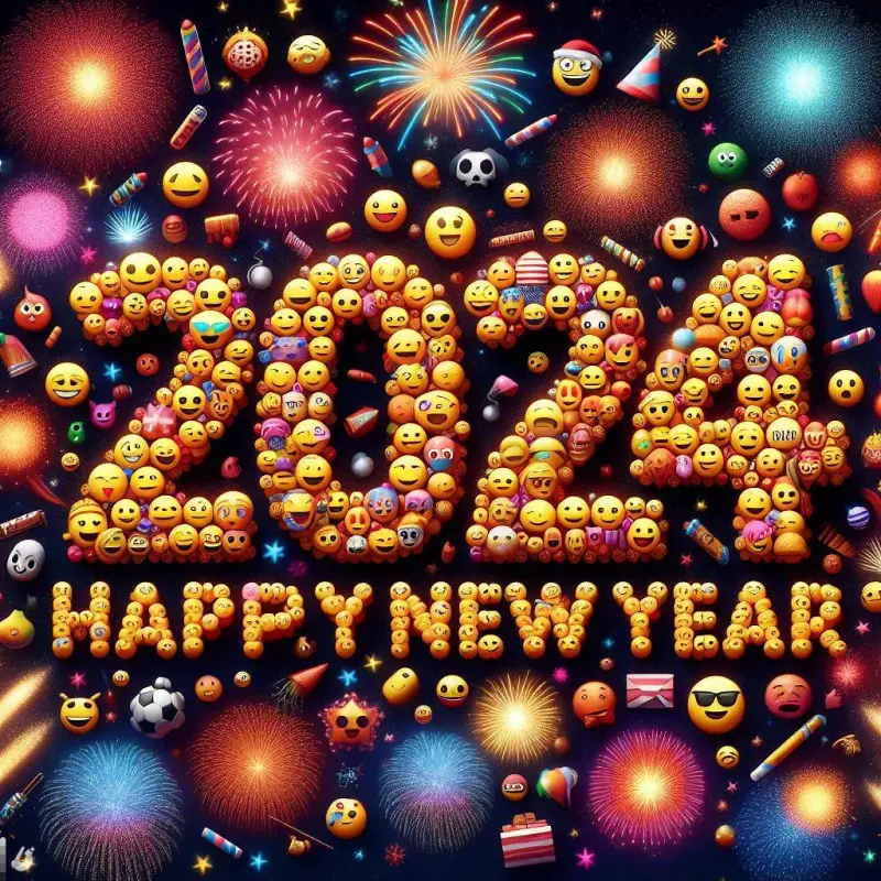 happy new year 2024 emoji combo