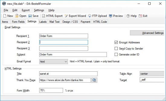 DA-Software OrderForm 4.8.3