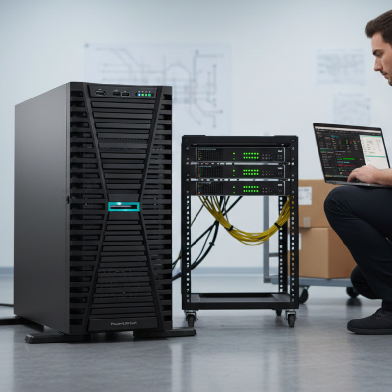 Servidor HPE ML110 em perspectiva