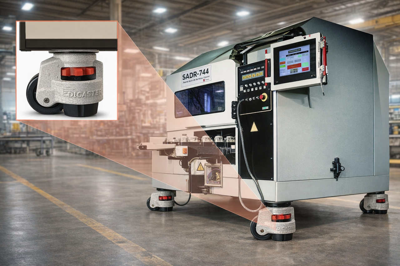 leveling casters for industrial equipment visualization