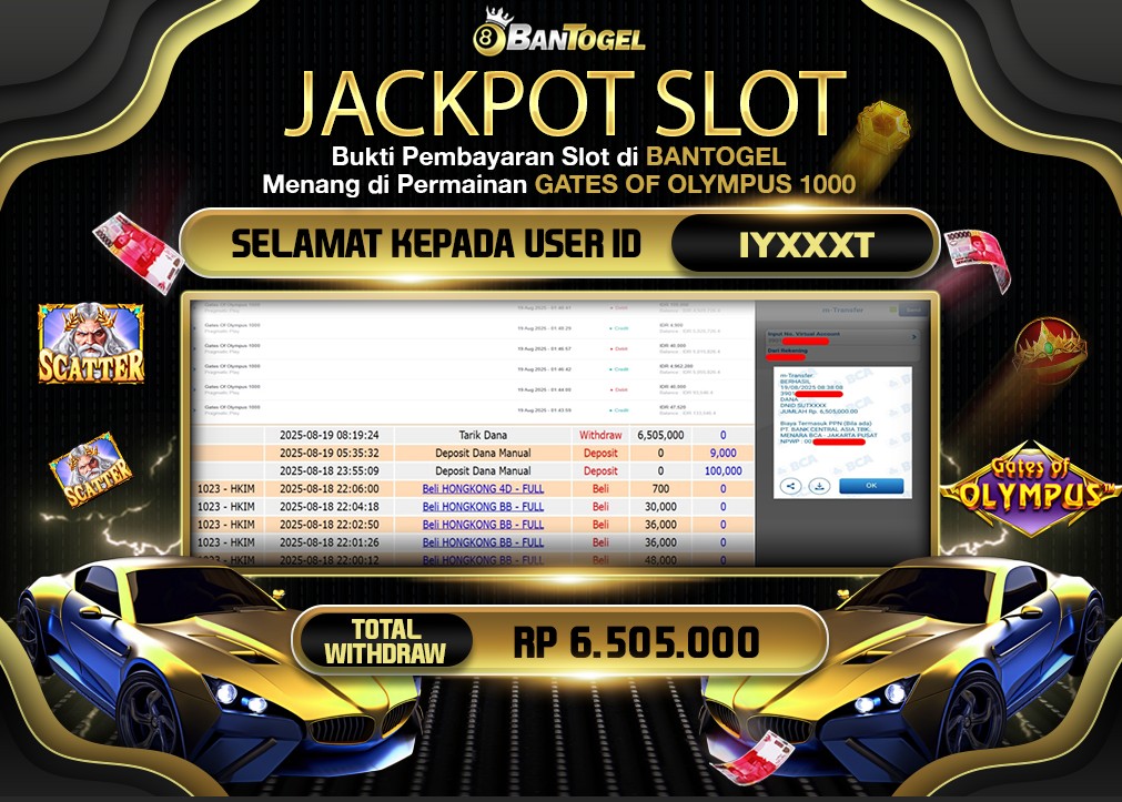 BUKTI JACKPOT LUNAS BANTOGEL