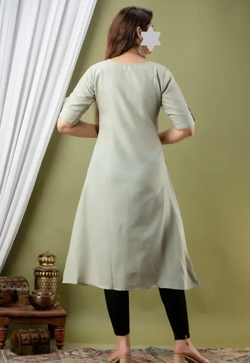 Fashionable Cotton Slub Dijital Print Anarkali Kurti For Women Color 2 (R108)