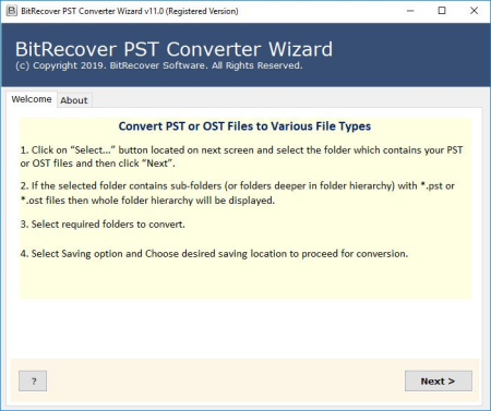 BitRecover PST Converter Wizard 11.7