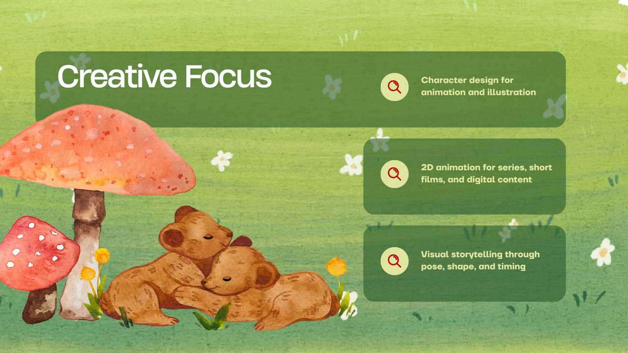 Green and Orange Illustrated Wildlife Creative Portfolio Presentation