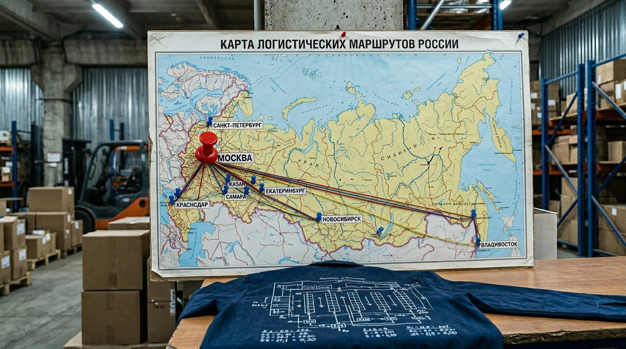 Карта логистики крепежа из Москвы по регионам России со сроками доставки