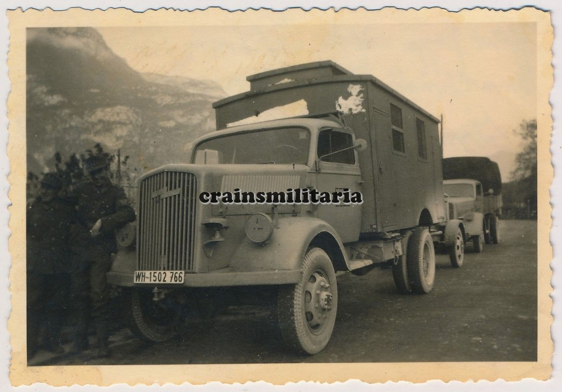 Orig. Foto Gebirgsjäger m. Opel Blitz Allrad Lkw b. Verona Bolza