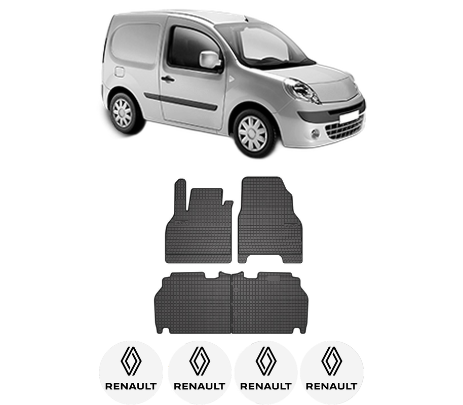 Set covorase presuri RENAULT KANGOO Express (FW0/1_) din 2008-2019, auto, din cauciuc thermoplastic, 4 Stickere auto cu RENAULT