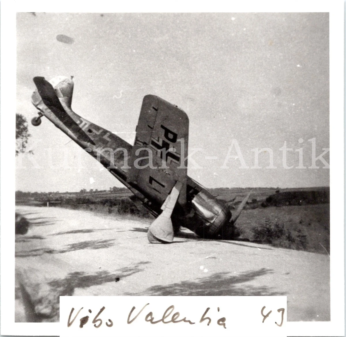 S079 Photo Wehrmacht Archive Repro Luftwaffe Aircraft Fw190 Crash Italy 1943
