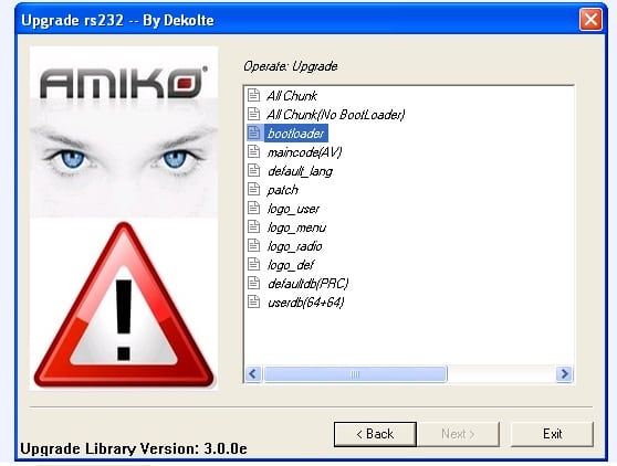 Upgrade Tool for Amiko Receivers