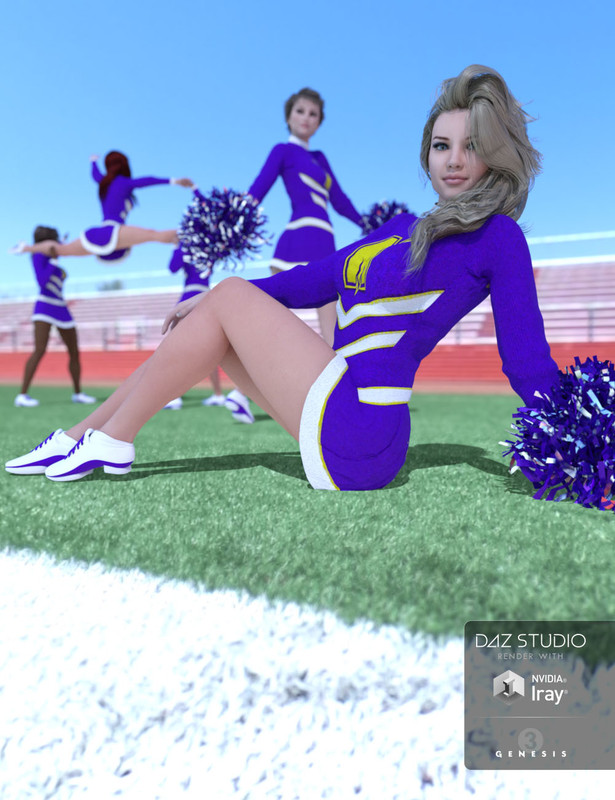 00 main cheer fantasy high school cheerleader poses daz3d