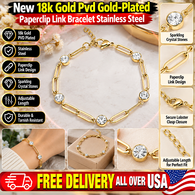 18K Gold Paperclip Bracelet Advertisement