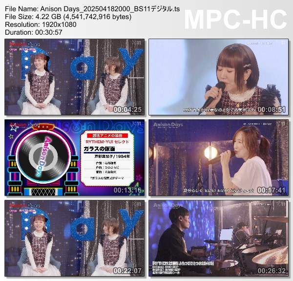 [TV-Variety] Anison Days – 2025.04.18 – #397 RYTHEM