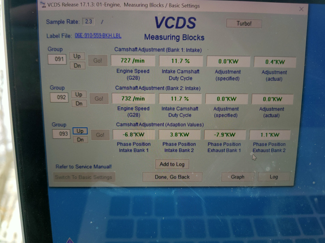3.2 FSI timing chain and vcds values