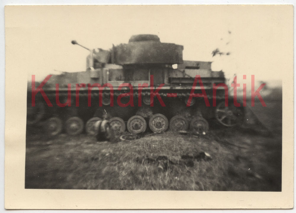 Foto Wehrmacht Panzer IV Front Motiv Turm Schürzen