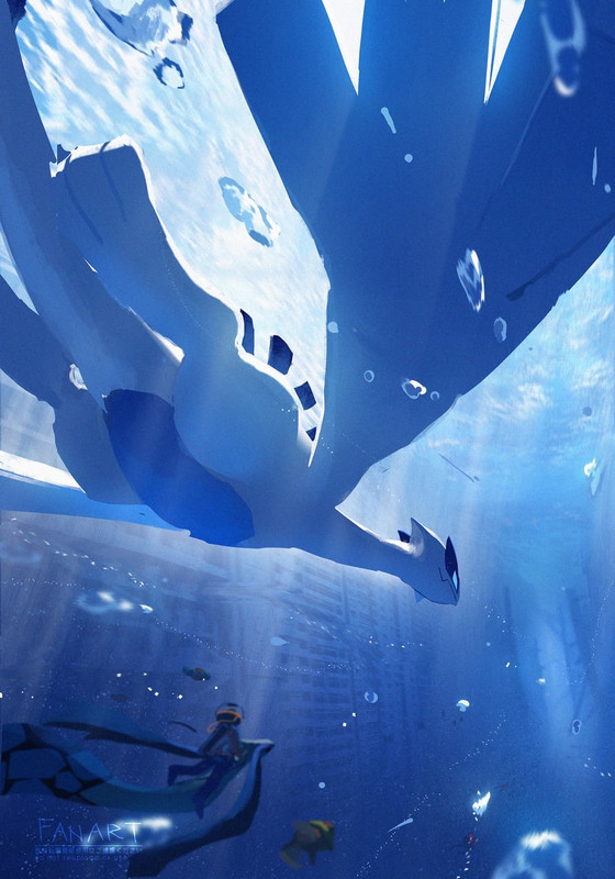 milotic-lugia-and-tentacool-pokemon-draw