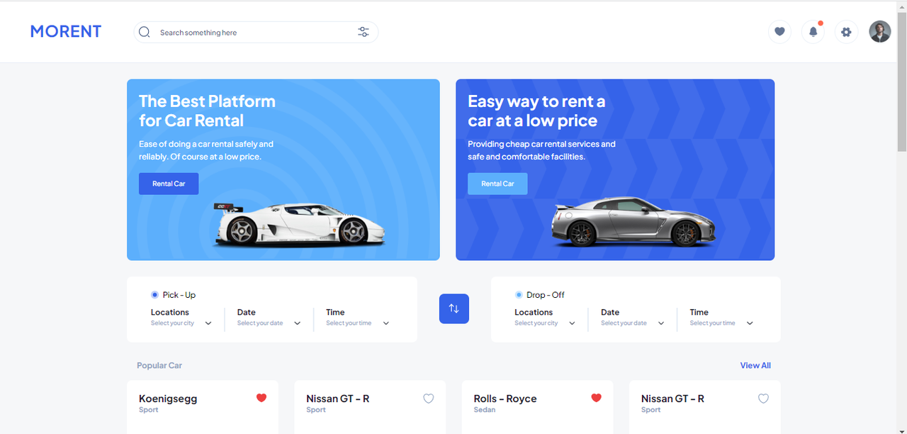 Home page header