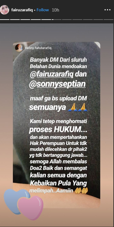 Instagram story Fairuz A. Rafiq