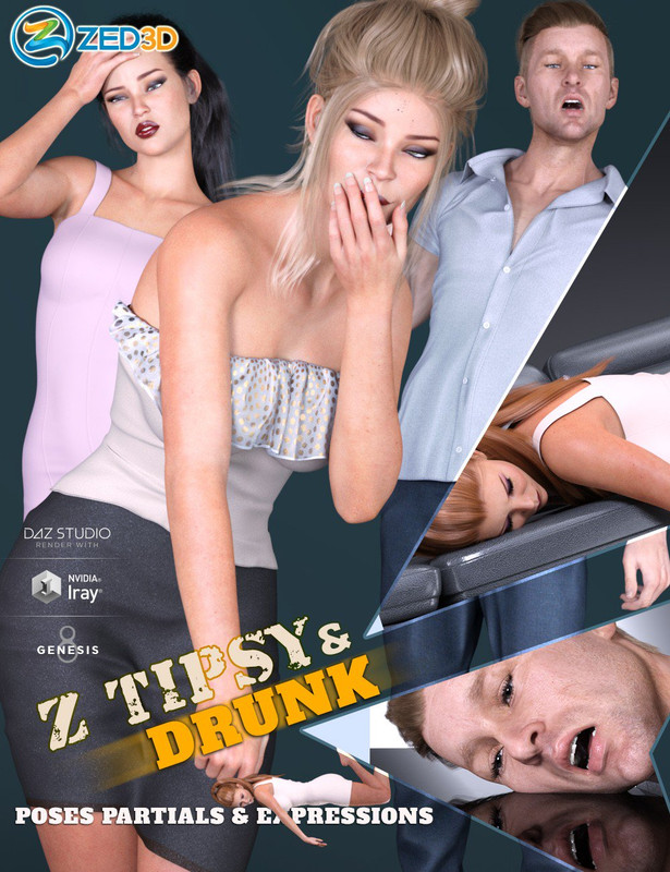 z tipsy and drunk poses and expressions for genesis 3 and 8 00 m