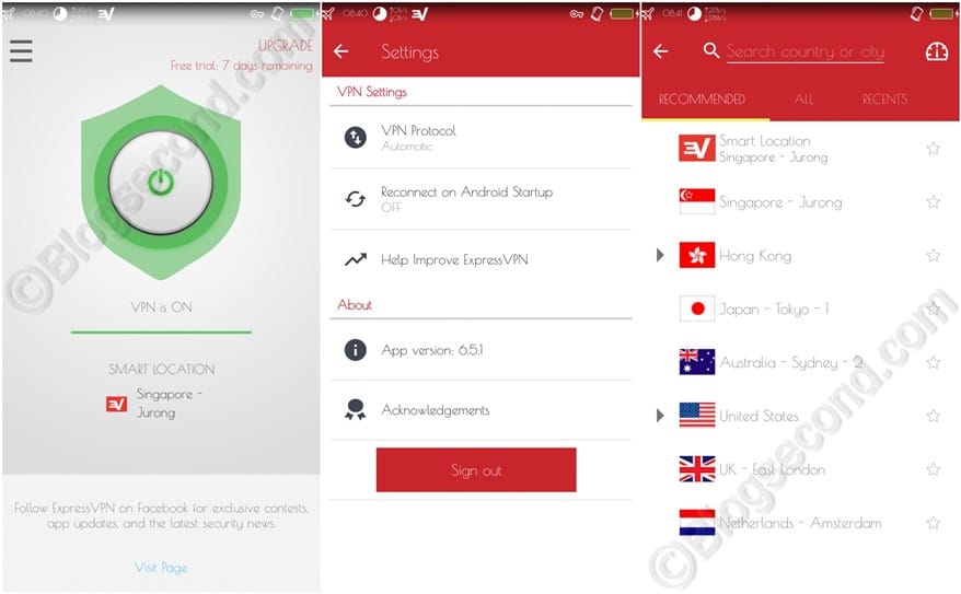 Gambaran dari ExpressVPN