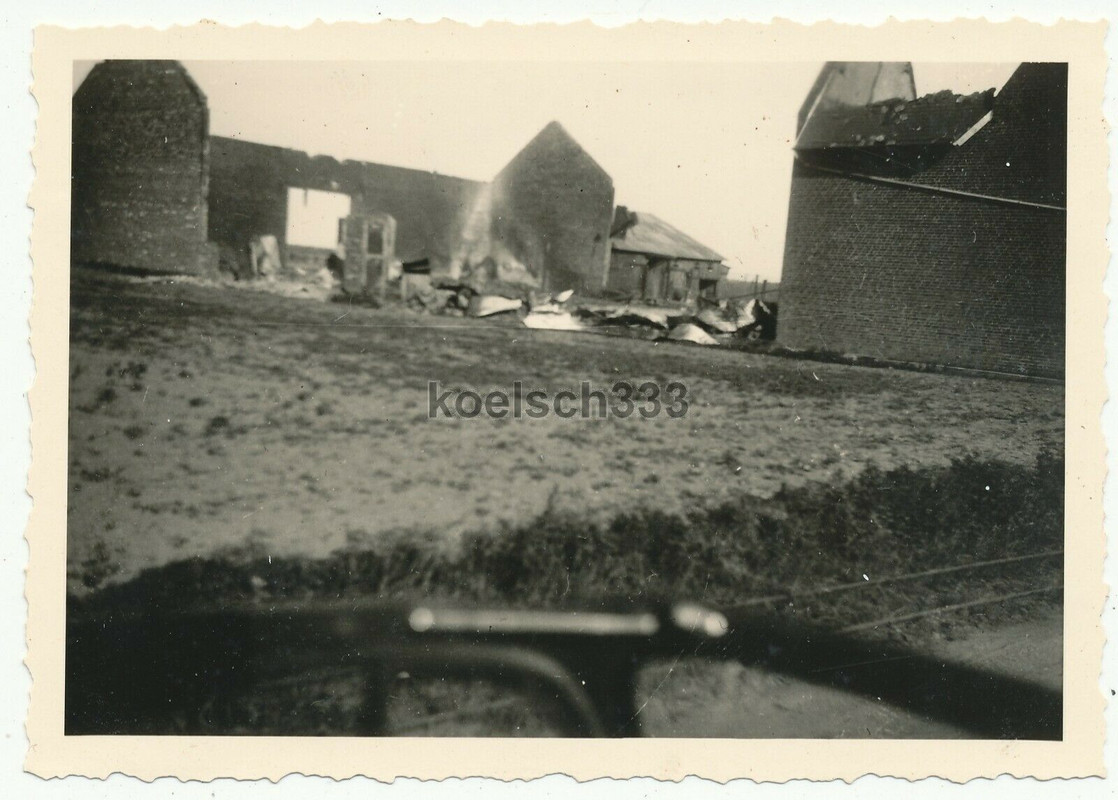 Foto Häuser Ruinen in Fay Wehrmacht Westfeldzug Frankreich 1940